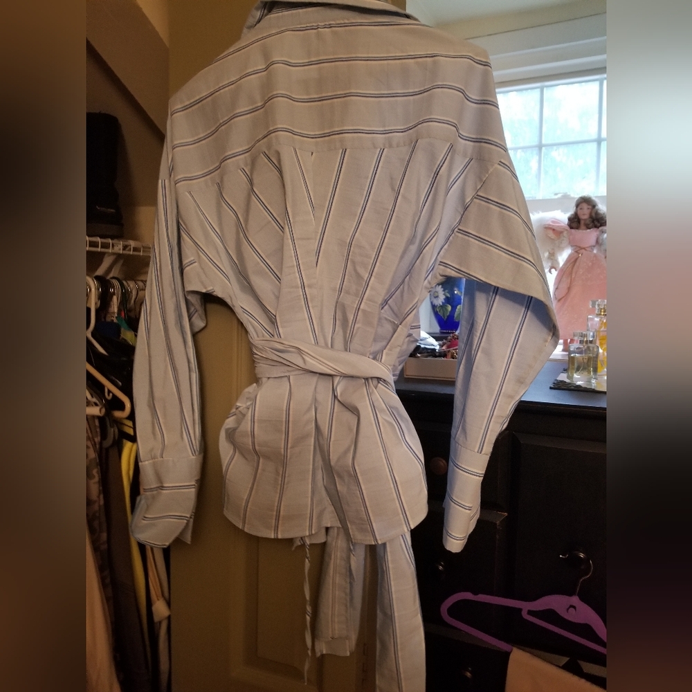 Zara Blue Striped Blouse